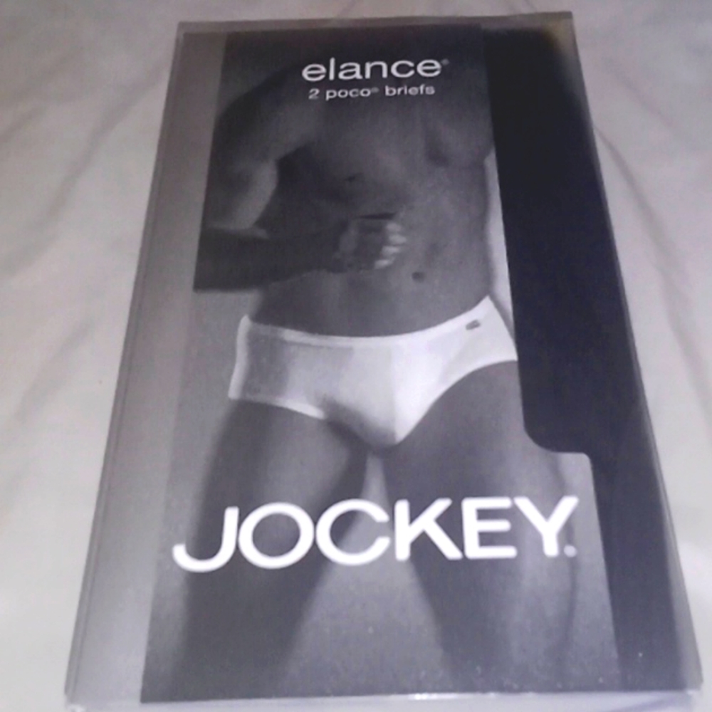 Box of two pair jockey Elance briefs.